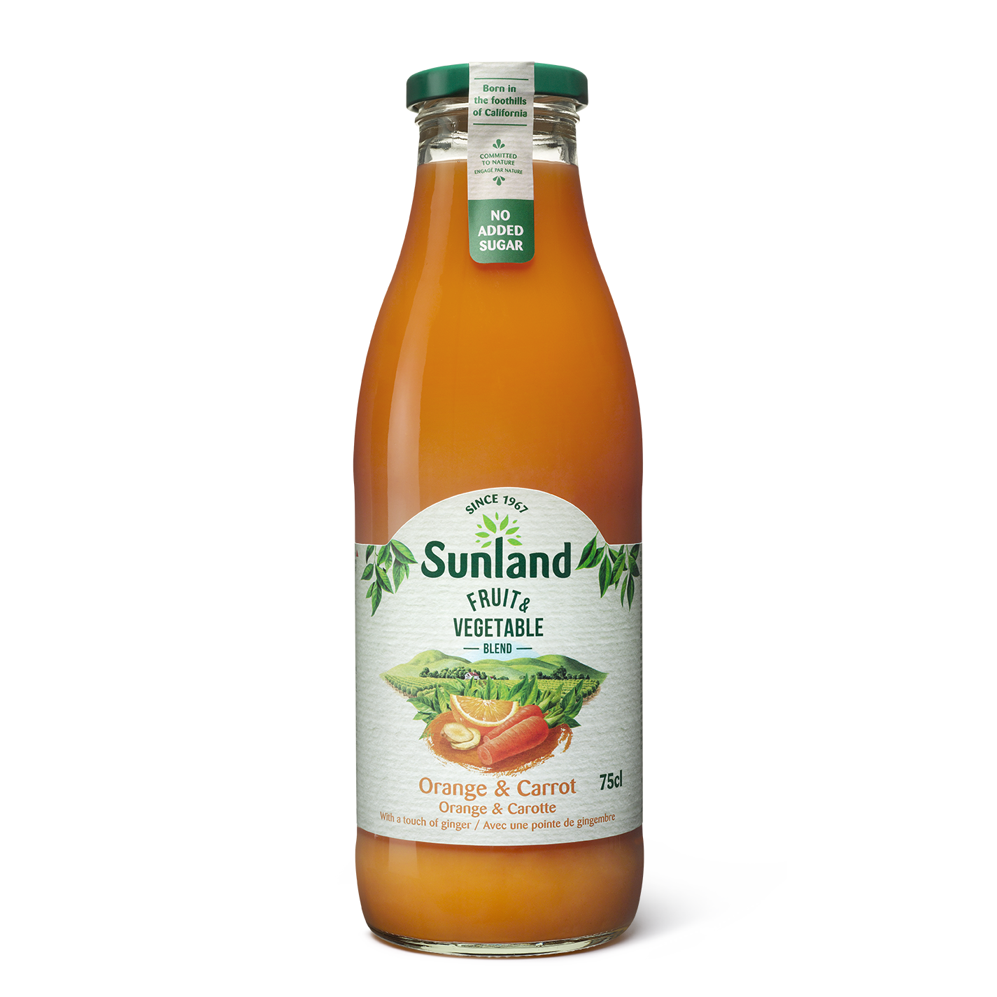Sinaasappel & Wortel Blend, met een vleugje gember 75cl glas